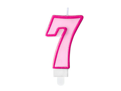 Picture of BIRTHDAY CANDLE PINK NUMBER 7